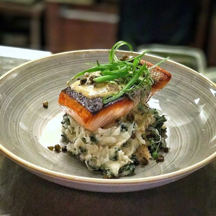 Smoked Skuna Bay salmon at Frank's is an elegant way to celebrate St. Patrick's Day. - PHOTO BY MIKE SHINE