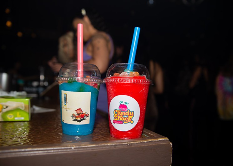 Special Heaven and Hell themed drinks provided by Candy Shack for Don Toliver's album release party. - PHOTO BY JENNIFER LAKE