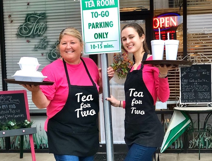 The Curbside Queens serve take-out with a side of smiles. - PHOTO BY SUSAN GLASS