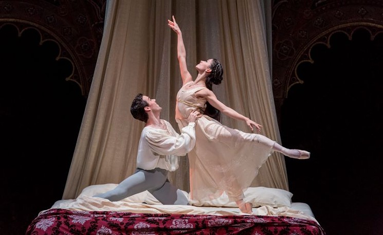 Principals Karina González and Connor Walsh in Stanton Welch's Romeo and Juliet.  - PHOTO BY AMITAVA SARKAR (2014). COURTESY OF HOUSTON BALLET