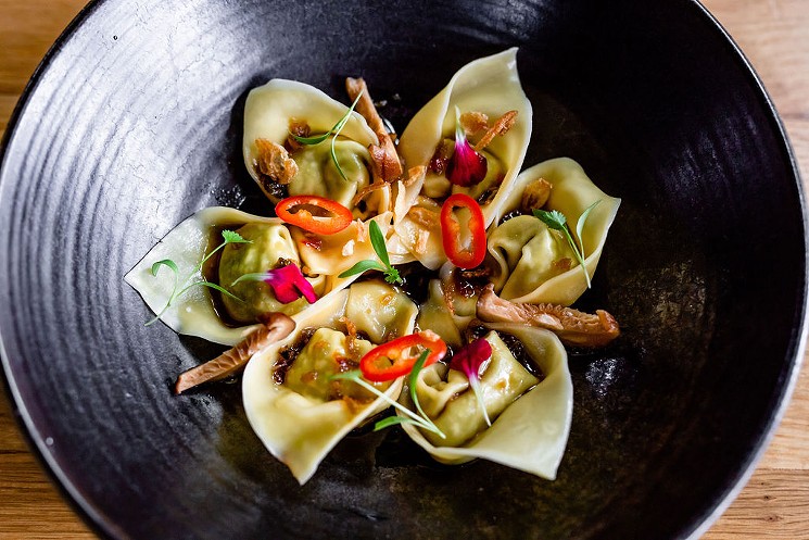 Start your three-course Easter feast off with shiitake edamame dumplings or Peking-style duck gyoza. - PHOTO BY KIRSTEN GILLIAM
