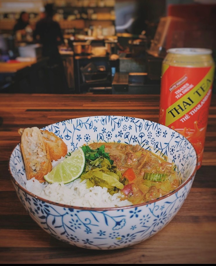 The goat curry at The Blind Goat is available from Bravery Chef Hall. - PHOTO BY JOHN SU
