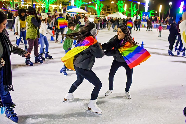 Glide, skate, and celebrate LGBTQ+ pride at Rainbow on ICE. - PHOTO BY KATYA HORNER