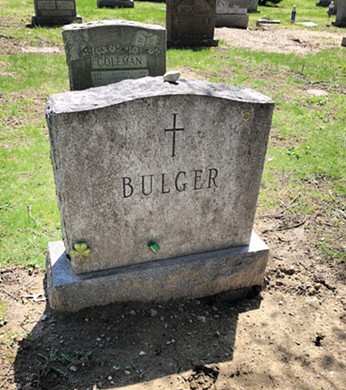Whitey is buried here with  his parents, Mary and John, in a Boston cemetery. Whitey’s name is not on the grave. - PHOTO BY CASEY SHERMAN AND DAVE WEDGE/COURTESY OF WILLIAM MORROW