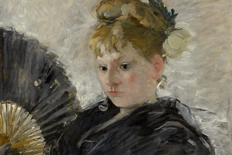 Waiting, waiting — detail from Woman with a Fan by Berthe Morisot — and now finally open. - PHOTO BY THE MUSEUM OF FINE ARTS, HOUSTON