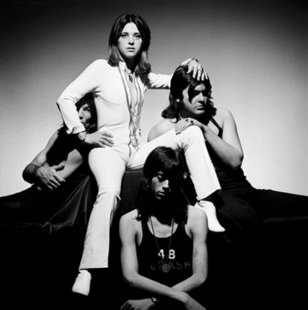 Suzi Quatro (vocals/bass) and her band (clockwise from left): Dave Neal (drums), Len Tuckey (guitar), and Alastair MacKenzie (keyboads). She and Tuckey were married from 1976-1992 and have two children together. - PHOTO BY ROGER GOULD/COURTESY OF SICILY PUBLICITY