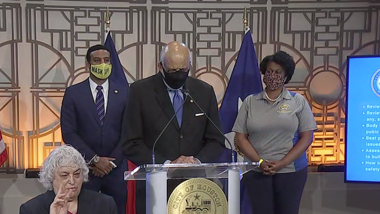 Laurence "Larry" Payne spoke to the media Wednesday after Mayor Turner named him Chair of the city's new Task Force on Policing Reform. - SCREENSHOT