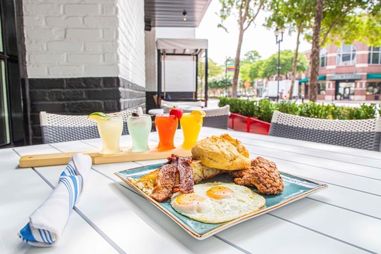 A summer brunch on the patio at State Fare. - PHOTO BY GEORGE PAEZ