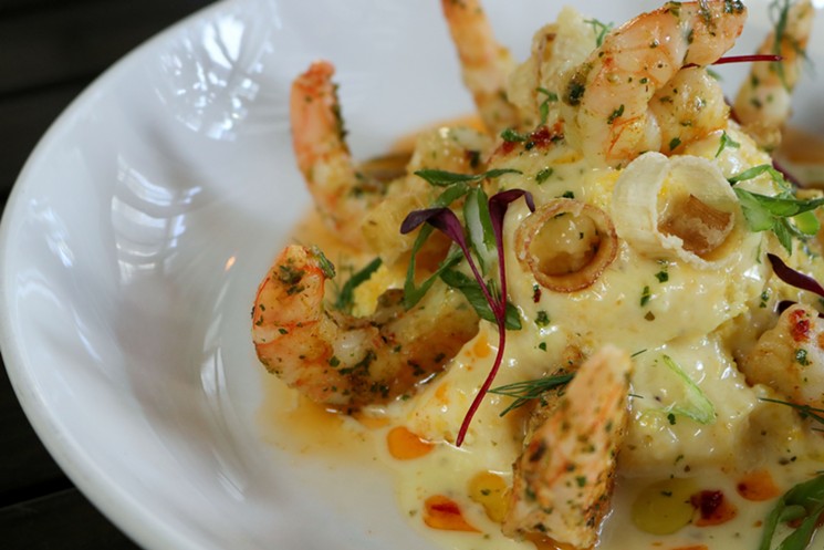 Backstreet Cafe uses Texas Gulf shrimp in this iconic Southern dish. - PHOTO BY PAULA MURPHY