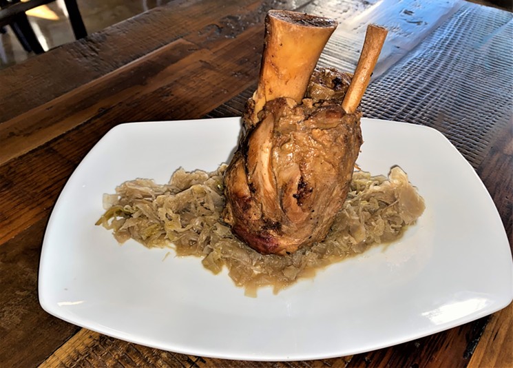 Bistro 555 shows its Alsatian roots with a pork shank beauty. - PHOTO BY GENEVIEVE GUY