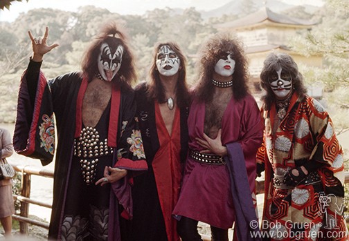 KISS in Kyoto, Japan, 1977. Event though he was their official photographer, even Gruen wasn't allowed backstage when the band was out of makeup. - PHOTO BY BOB GRUEN/PROVIDED BY KLENFER PR