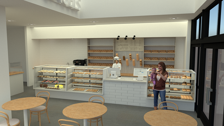 Bagel Shop Bakery is expanding. - RENDERING BY SAMMY REESE/REESE DESIGN SERVICES