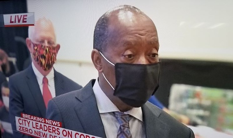 Mayor Sylvester Turner dealing with the news that the governor was taking charge. - SCREENSHOT