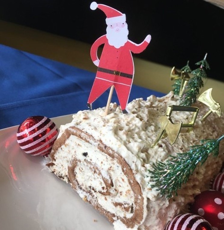 Pere Noel on a buche. - PHOTO BY GENEVIEVE GUY