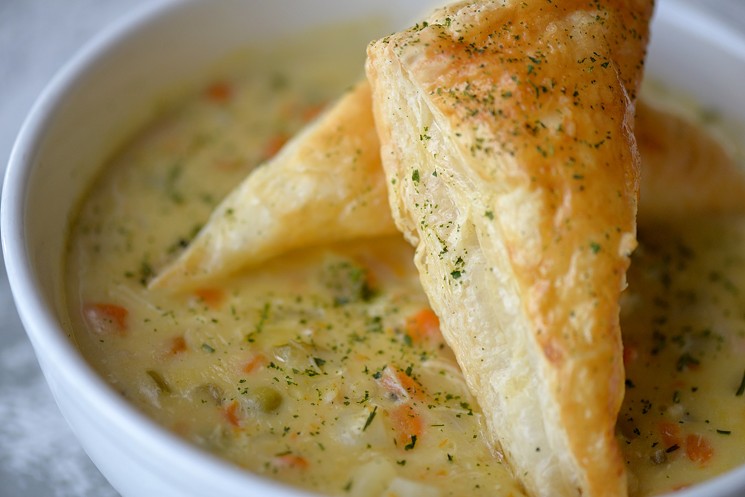 Warm up with winter specials like the chicken pot pie at Dish Society. - PHOTO BY DRAGANA HARRIS