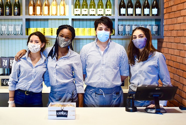 The servers at Dish Society are masked up and ready. - PHOTO BY KIMBERLY PARK