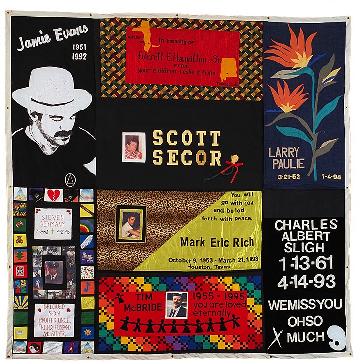 The quilt memorializes loved ones with quotes, images, photos and other pieces of memborabilia significant to the person. - PHOTO BY AIDS NATIONAL MEMORIAL, COURTESY OF AIDS FOUNDATION HOUSTON AND WITH PERMISSION OF THE ARTIST.