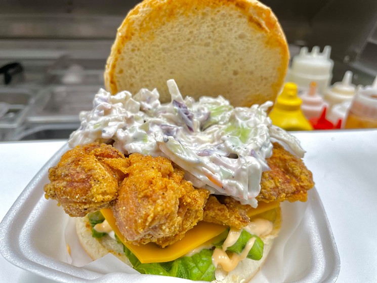 The Krunchie Chicken gets a creamy accent of coleslaw. - PHOTO BY HUMA AND RIAZ AHMAD