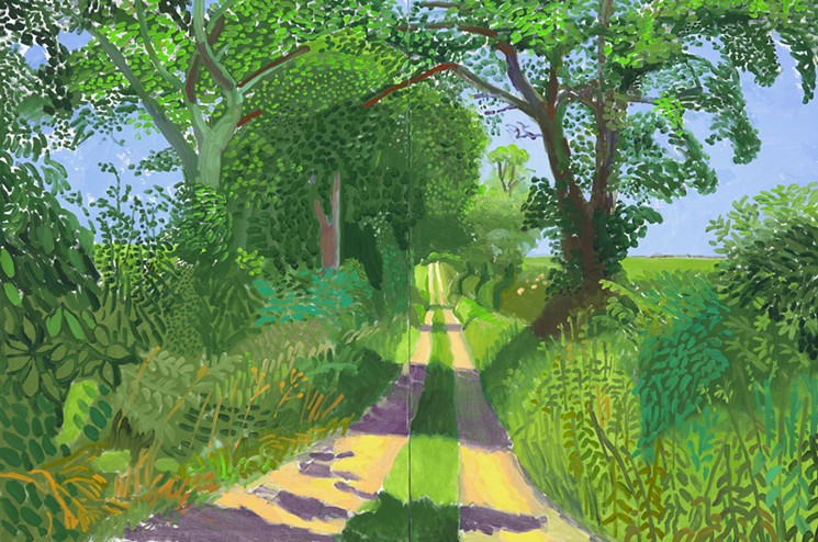 Photo by Richard Schmidt, © David Hockney/Courtesy of the Museum of Fine Arts, Houston. - "EARLY JULY TUNNEL" BY DAVID HOCKNEY, 2006, OIL ON CANVAS.