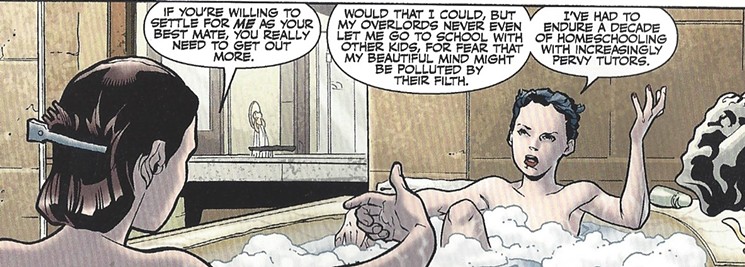 All rich ladies take baths with their new gal pals, right? That's definitely not the set-up for a porno. - SCREENSHOT FROM "NO FUTURE FOR YOU #3"