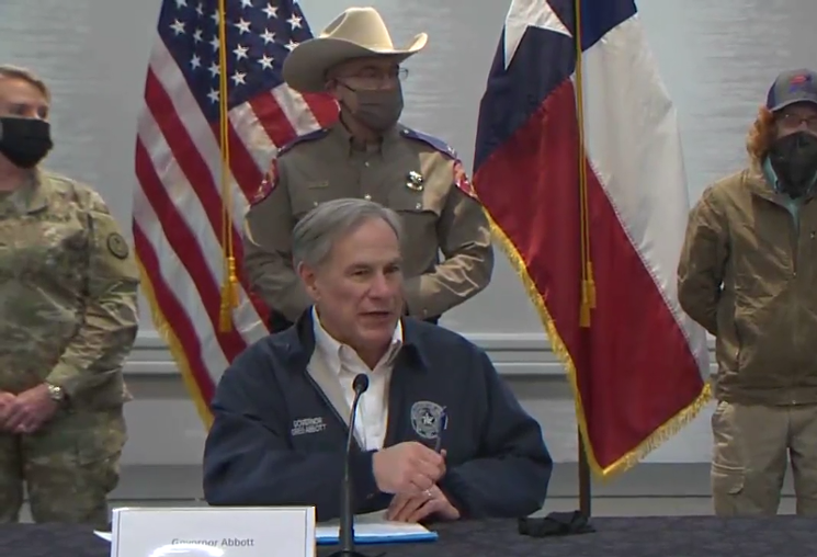 Gov. Greg Abbott rattled off around-the-edges policy shifts, but lacked vim and vigor in defending the state's failed storm prep. - SCREENSHOT