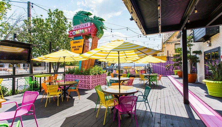 Present Company has plenty of colorful outdoor space for social distancing. - PHOTO BY BECCA WRIGHT