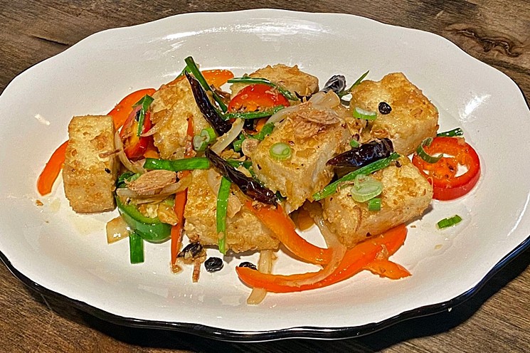 Szechuan Wok Bean Curd is on the Plus Kitchen menu. - PHOTO BY ANDRE QUEIROLO