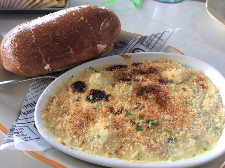 Bread, cheese and Gulf seafood make a heavenly experience. - PHOTO BY LORRETTA RUGGIERO