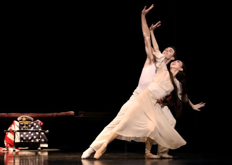 Houston Ballet Principals Yuriko Kajiya and Connor Walsh in Stanton Welch’s Madame Butterfly. - PHOTO BY AMITAVA SARKAR (2016), COURTESY OF HOUSTON BALLET