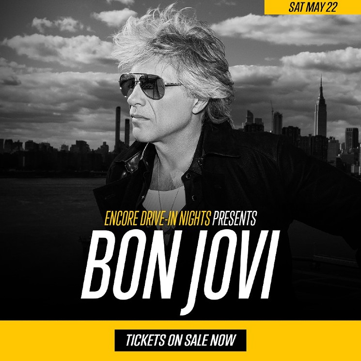 35 million fans and 130 million albums sold globally make Bon Jovi a sure bet for Drive-In Nights - POSTER ART COURTESY OF GOLDIN SOLUTIONS