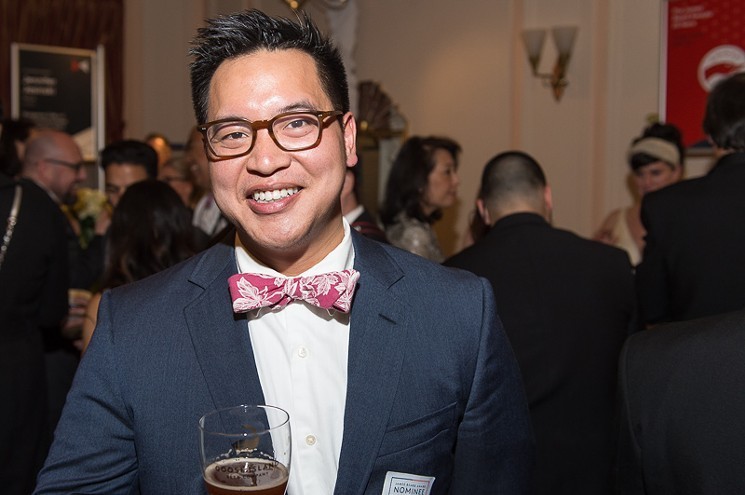 Justin Yu was a happy man at the James Beard Awards in 2016. - PHOTO BY CHUCK COOK PHOTOGRAPHY
