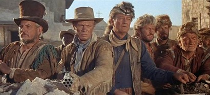 1960's "The Alamo" with John Wayne as Davy Crockett promoted the Heroic Anglo narrative. - SCREEN GRAB "THE ALAMO," 1960.