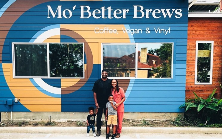 The Lindsays pose with their children in front of their new venture. - PHOTO BY CHASITIE LINDSAY