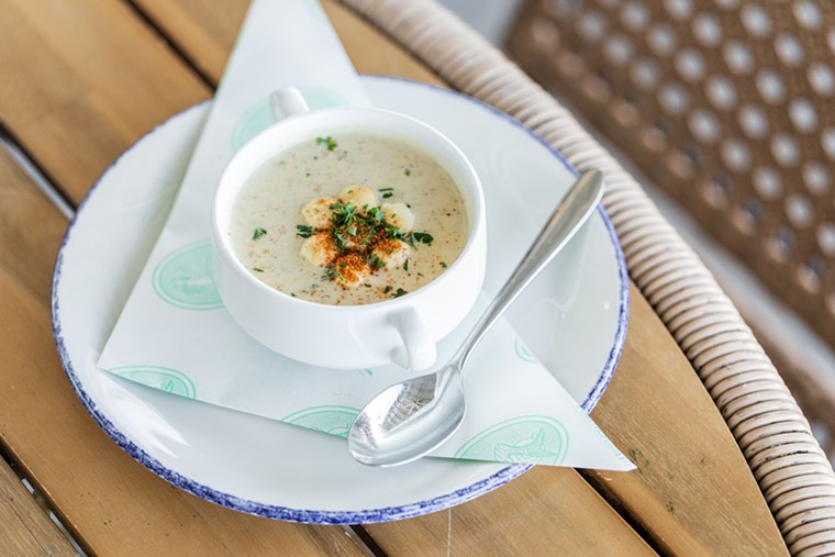 Creamy chowder gets a boost from Prestige oysters. - PHOTO BY BECCA WRIGHT