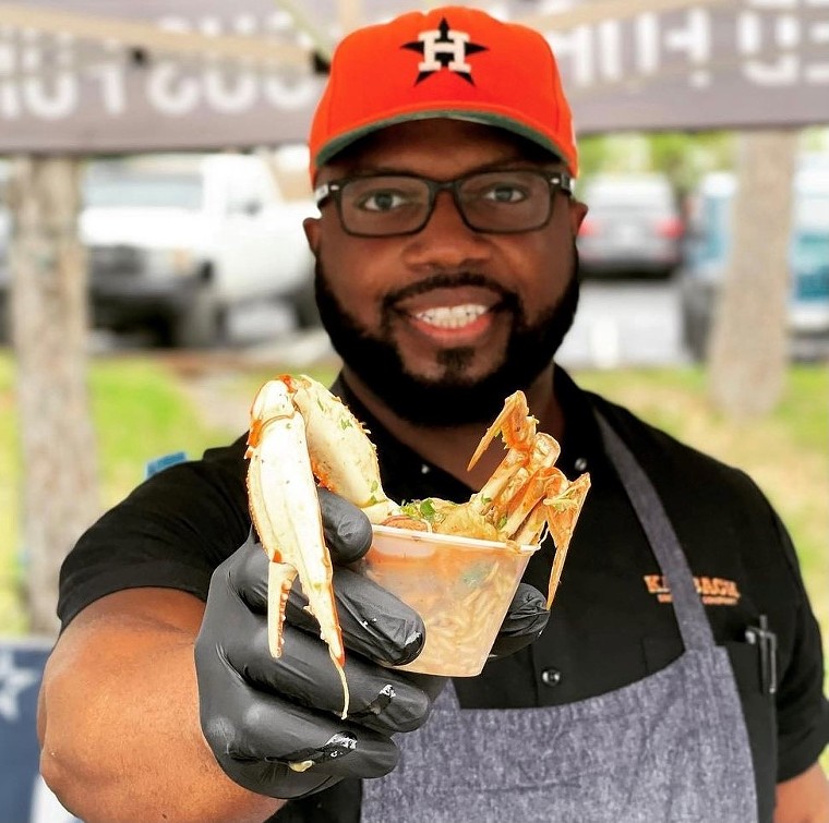 Karbach's David Branch shows off his gumbo at last year's cook off. - PHOTO BY DAVID BRANCH