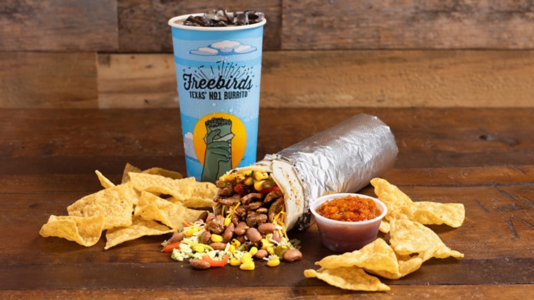 The prime rib burrito is a hearty handful. - PHOTO BY FREEBIRDS WORLD BURRITO