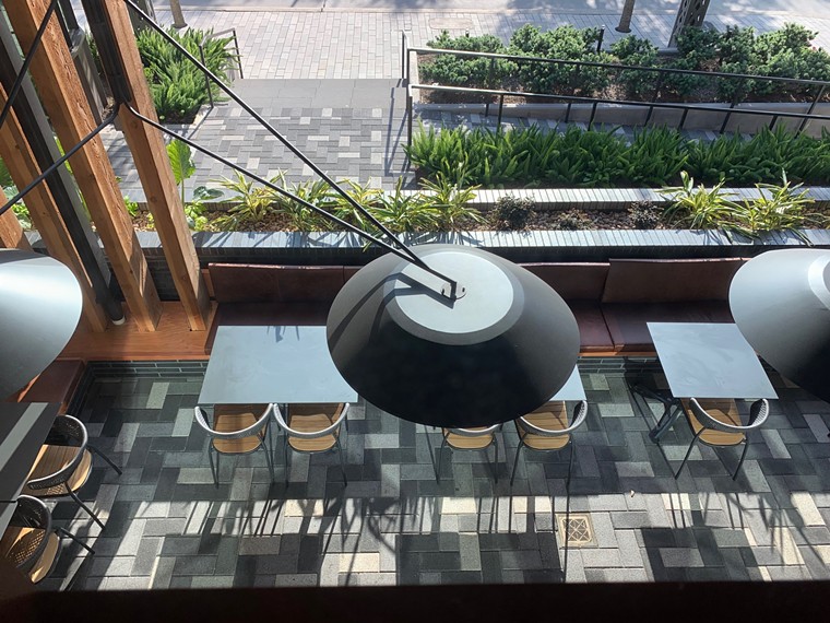 A view from overhead of the patio at Uchiko. - PHOTO BY LORRETTA RUGGIERO