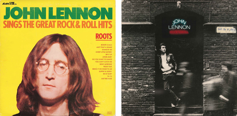 Morry Levy's "Roots" and the official John Lennon "Rock 'n' Roll" releases. Each had differing versions and tracks. - RECORD COVERS