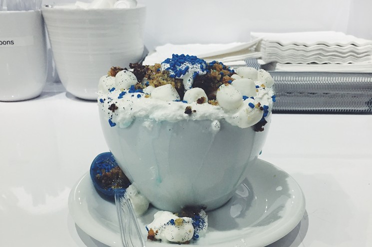 The unicorn hot chocolate at Petite Sweets is an explosion of sprinkles and cream. - PHOTO BY ERIKA KWEE