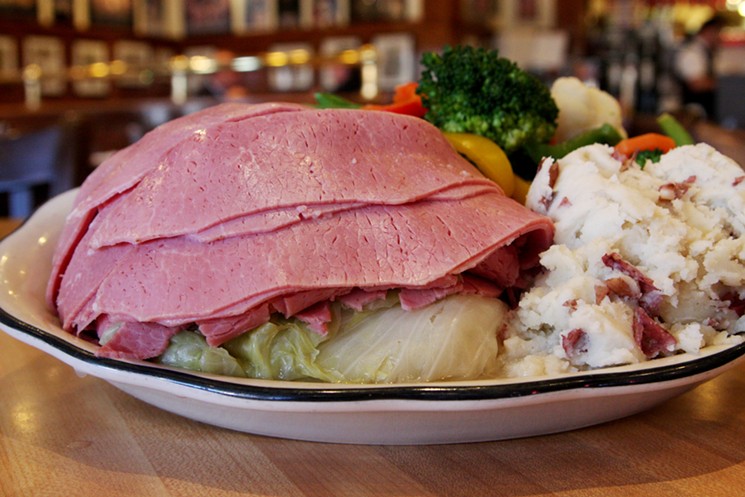 Kenny & Ziggy's housemade corned beef gets an Irish spin this St. Paddy's Day. - PHOTO COURTESY OF KENNY & ZIGGY’S NEW YORK DELICATESSEN