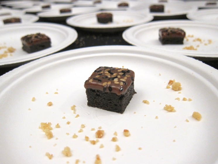 Black sesame brownies by Adison Lee of Kuu Restaurant. - PHOTO BY MAI PHAM