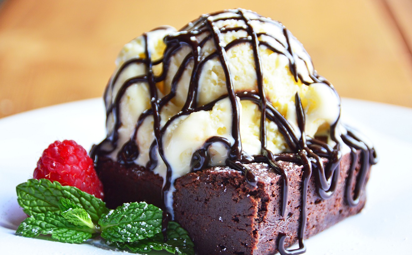 Share a Fudgy Double Chocolate al a mode Brownie at Urban Eats.