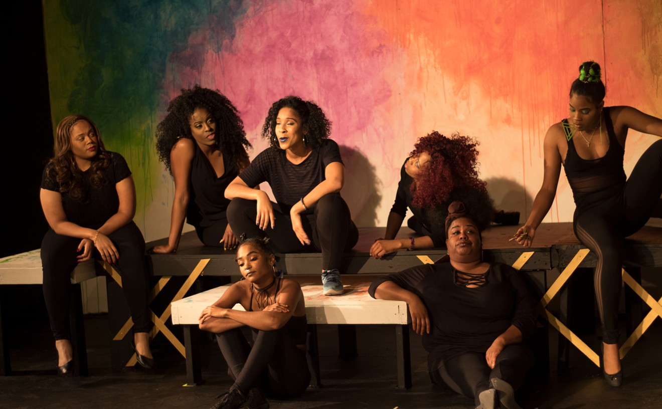 Kimberly Hicks,  Estée Burks, Raven Troup,  Anna Maria Morris, Sonya Gooden, Sara Jackson and  Destiny Mosley  in For Colored Girls Who Have Considered Suicide When The Rainbow Isn't Enough