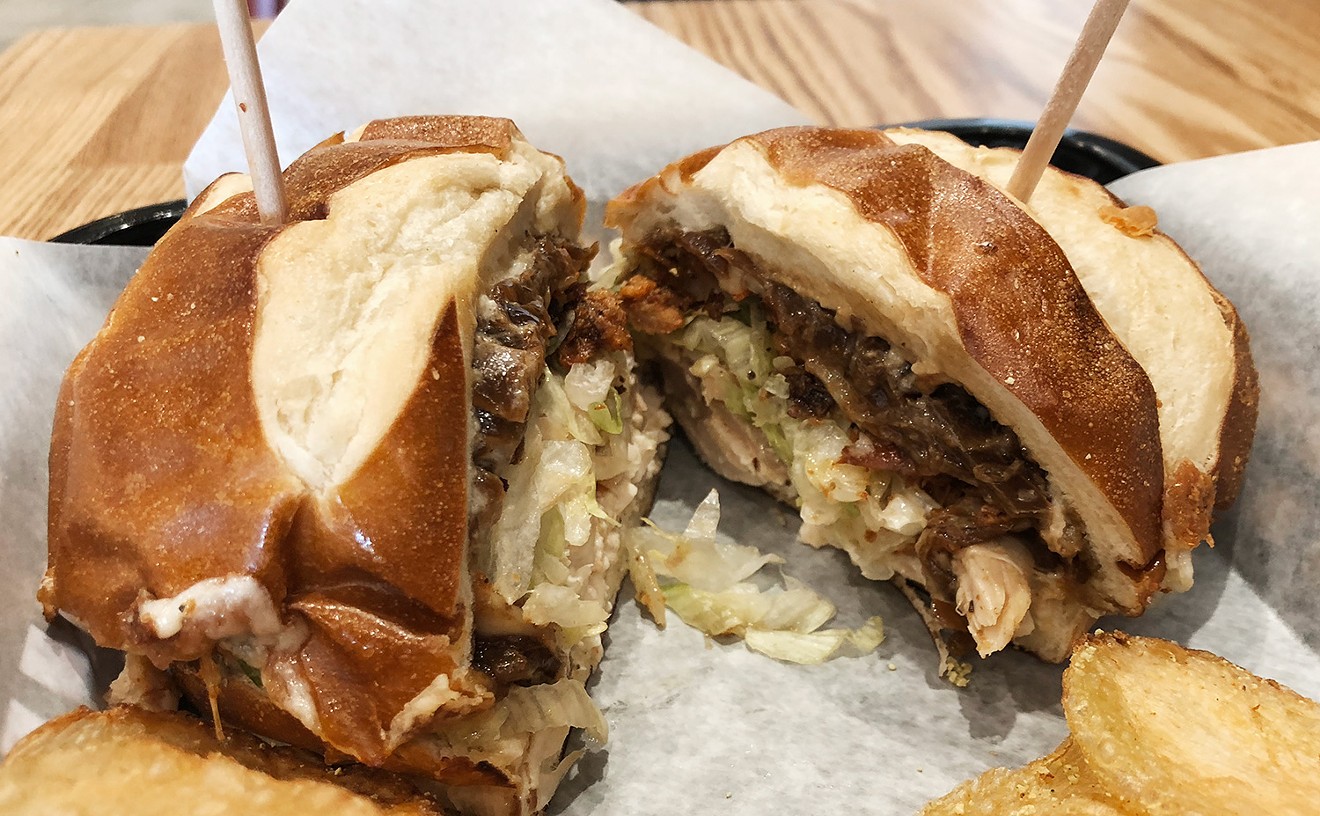 The Rotisserie Chicken sandwich at Rhotey Rotisserie is perfectly balanced, rich and absolutely delicious.