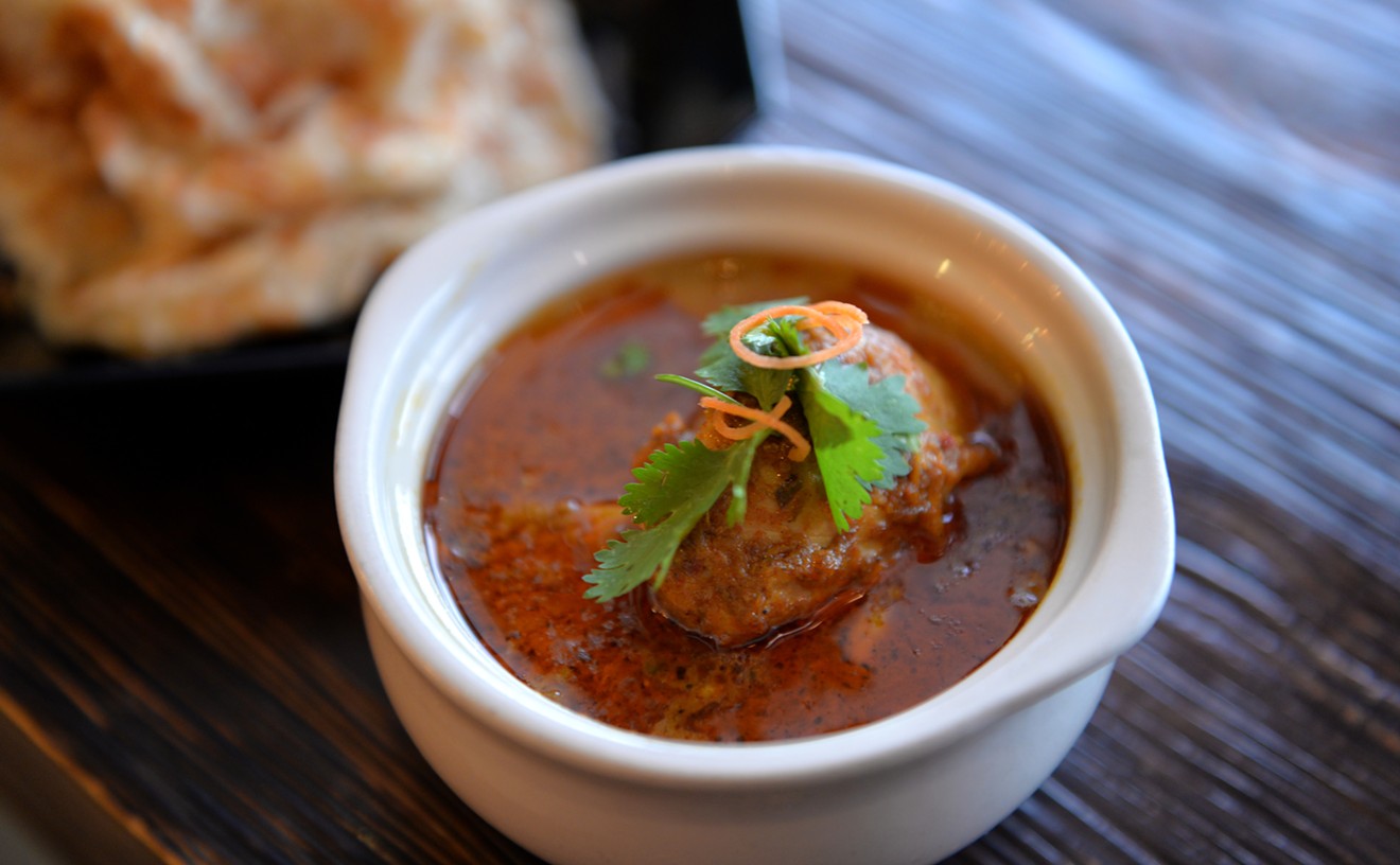 You'll find this roti cani and curry chicken dip on the HRW menu at Phat Eatery.