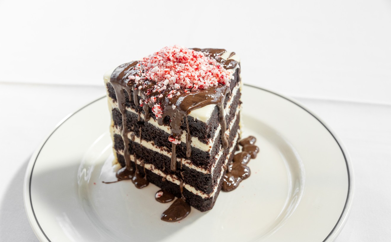 Get your holiday sweet tooth on with a slice of Truluck’s Peppermint Chocolate Cake.