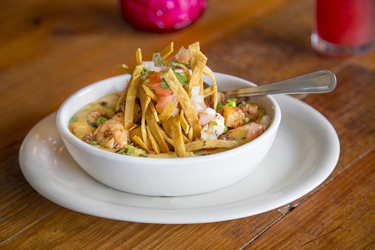 Try the  Mexican-inspired shrimp and grits at La Grange.