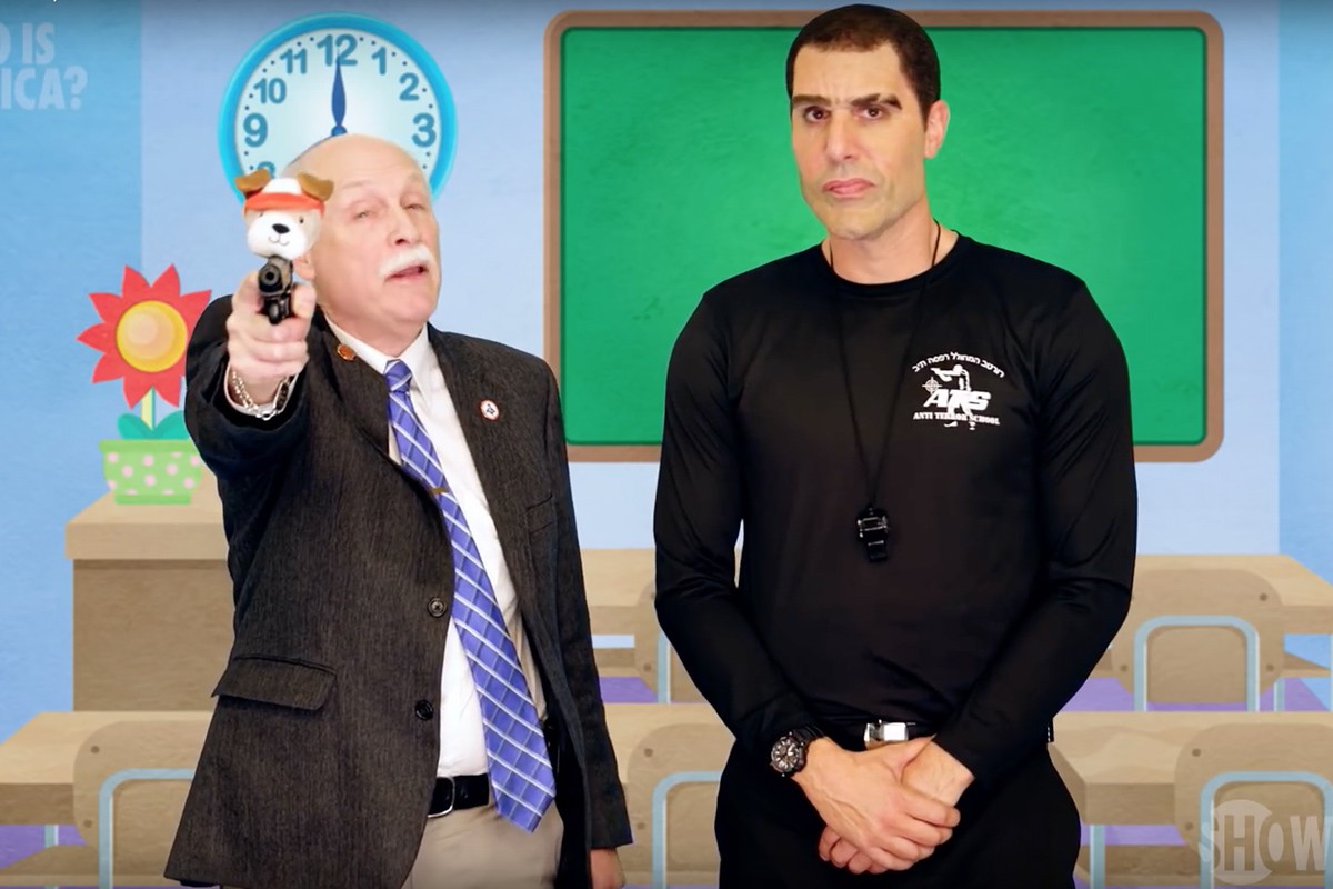 It was only later that Philip Van Cleave, president of the Virginia Citizens Defense League, realized he had been duped into an interview with Sacha Baron Cohen and tricked into reading cue cards that promoted arming children with guns.