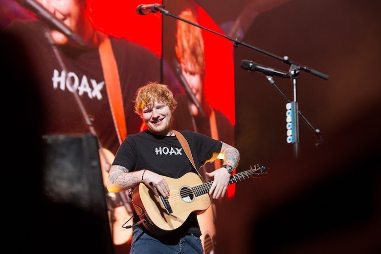 Ed Sheeran, all smiles the last time he was in Houston.