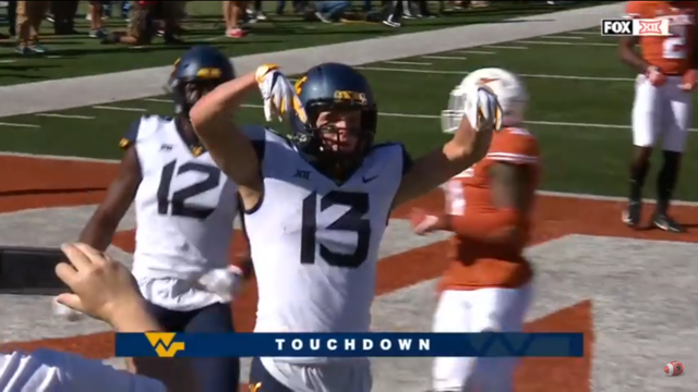 West Virginia up, Horns down on Saturday.
